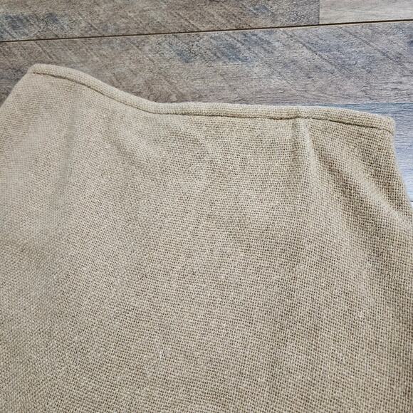 French Connection Wool Tan Eyelash Colorblock Two-Toned Lined Midi Skirt 10 - Picture 5 of 9